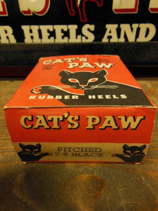NOS CAT'S PAW RUBBER HEELS/PITCHED/7-8/9-10/10-11/BLACK/箱入デッド