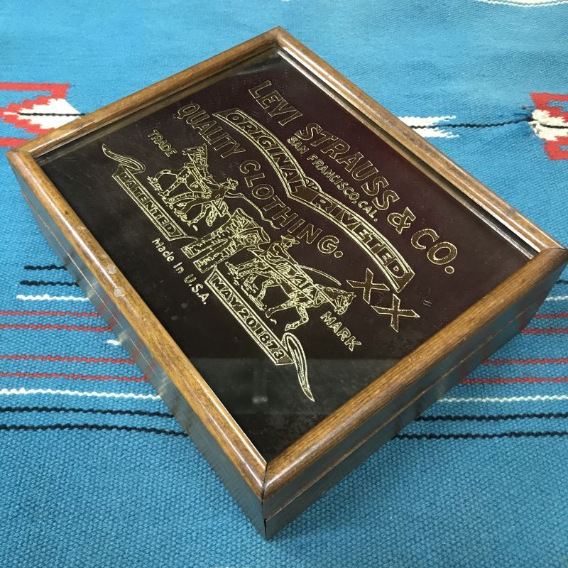 1970'S LEVI STRAUS ＆CO, WOOD FRAMED MIRROR JEWEL BOX ビンテージ