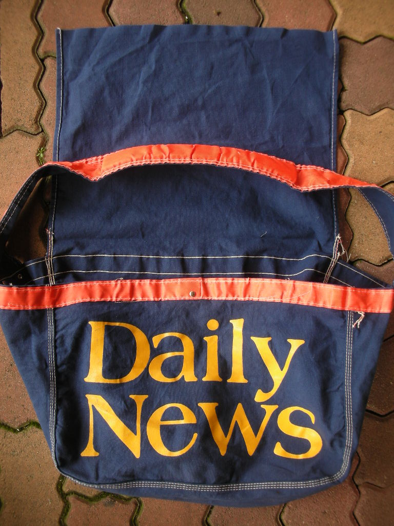 VINTAGE DAILY NEWS NEWSPAPER BAG - ROCK-A-HULA Vintage Clothing