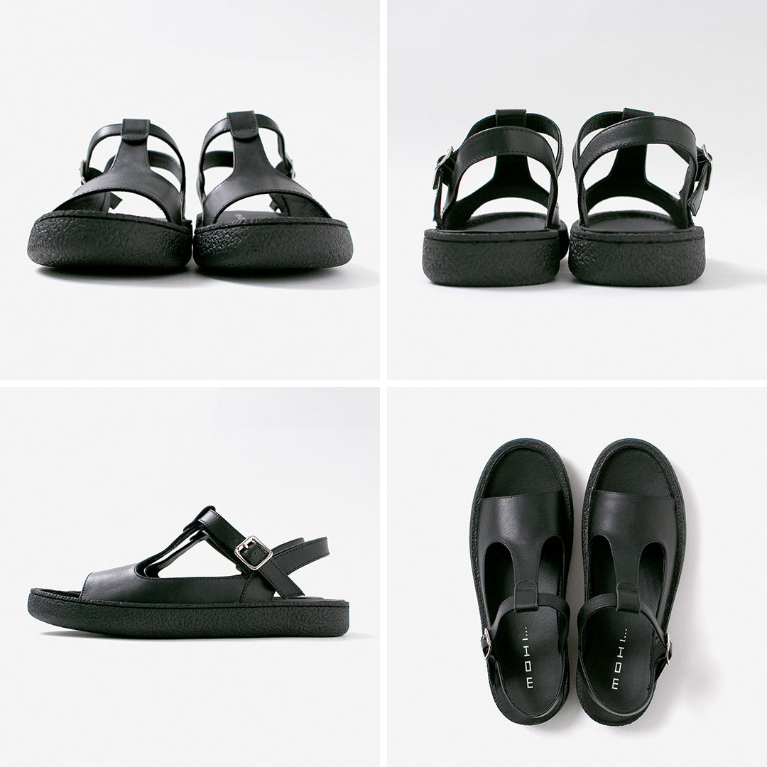 MOHI（モヒ） Tストラップ レザーサンダル / レディース フラット 本革
