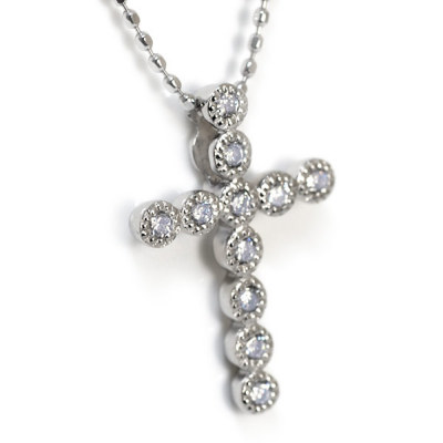 選べるダイヤモンド ダイヤモンドミル打ちクロスペンダントトップ