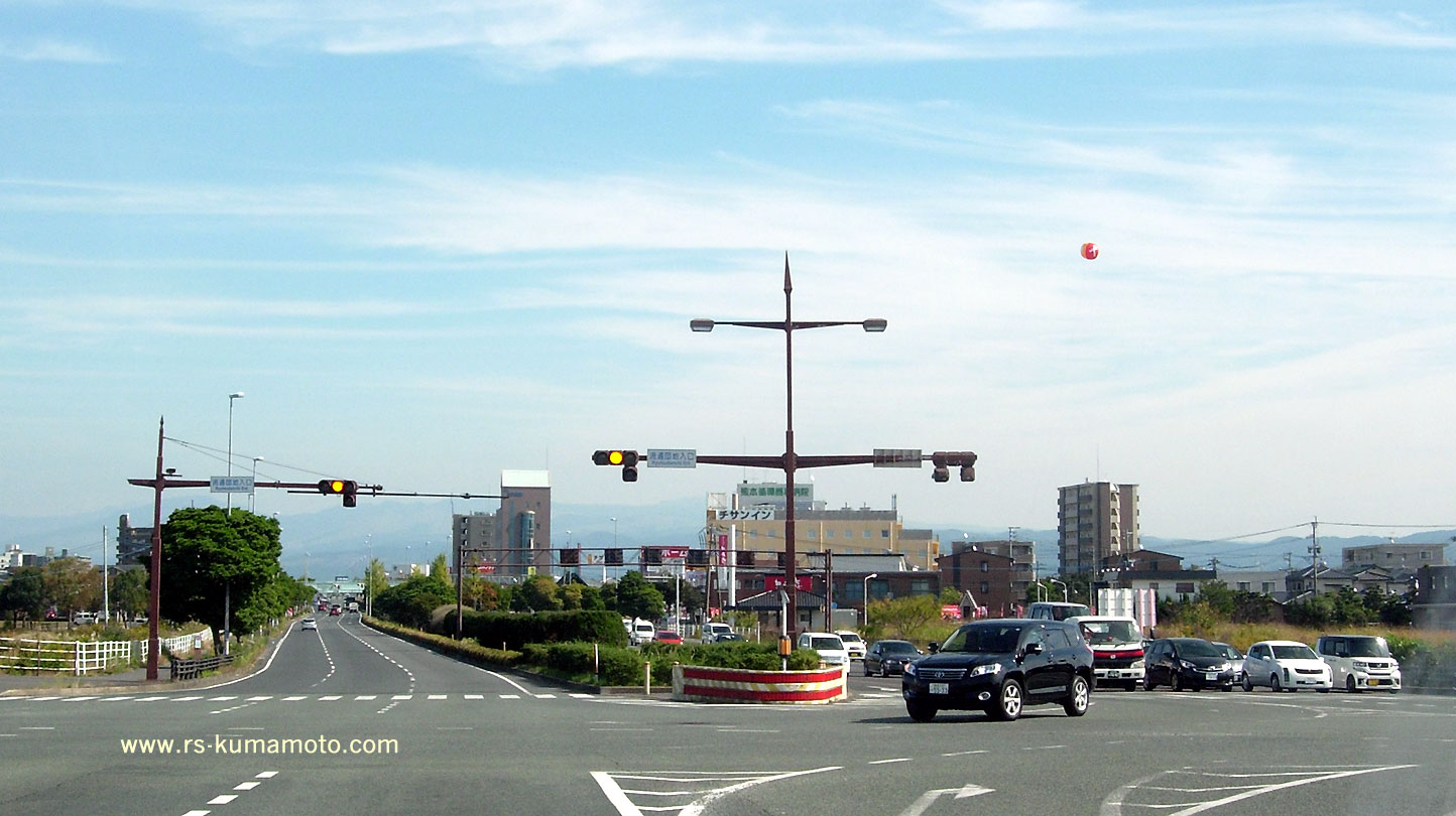 国道57号熊本バイパス沿線風景