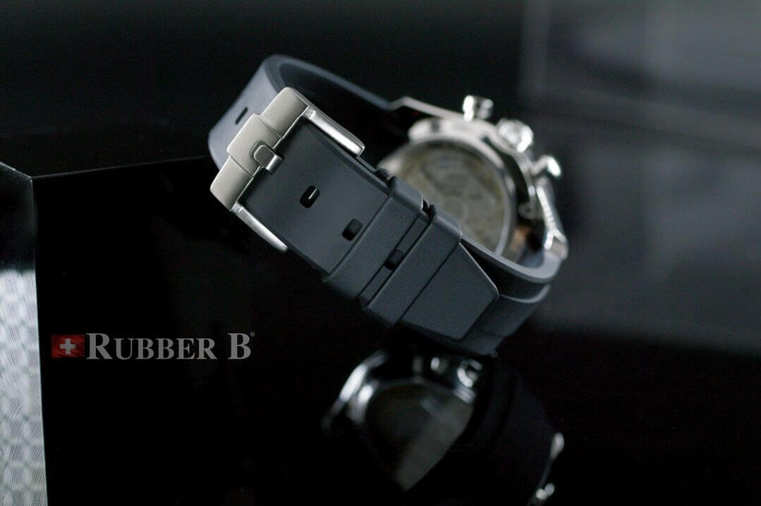 Black Rubber Strap for Zenith Chronomaster Sport Dream Strap