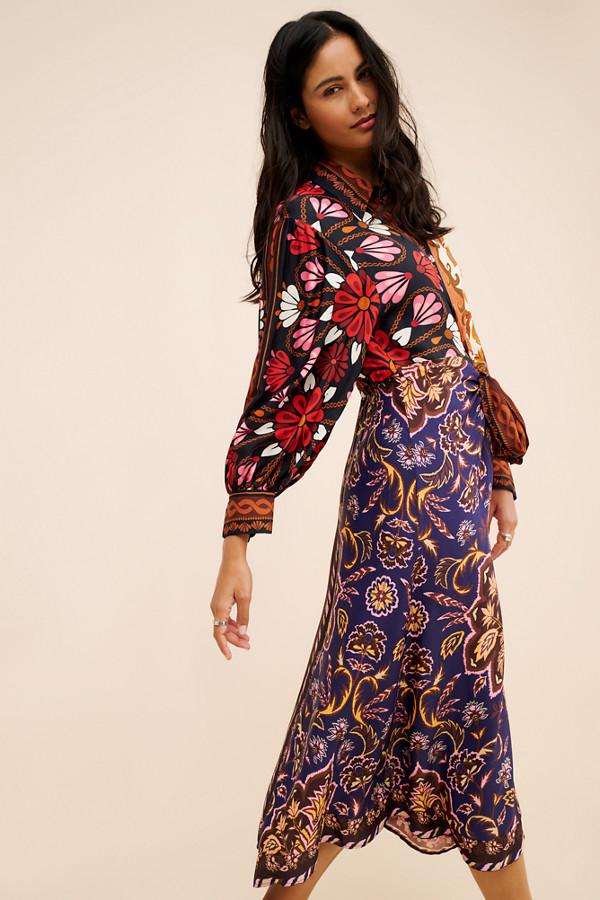 Miranda Mix Chemise Midi Dress | Nuuly