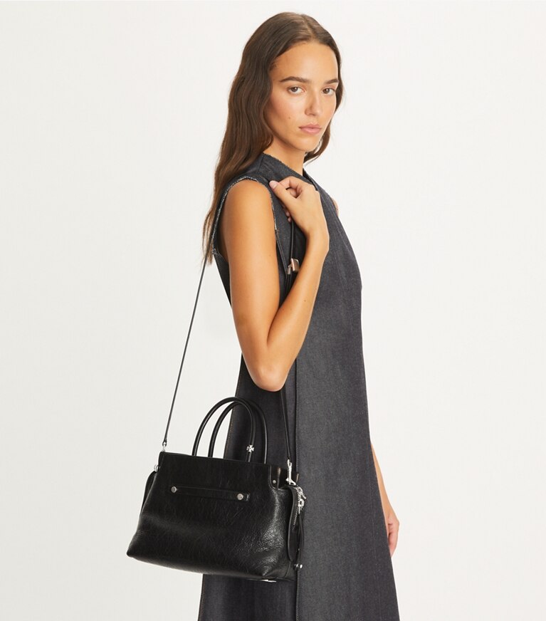 Mercer Distressed Satchel: Women's Designer Satchels | Tory Burch