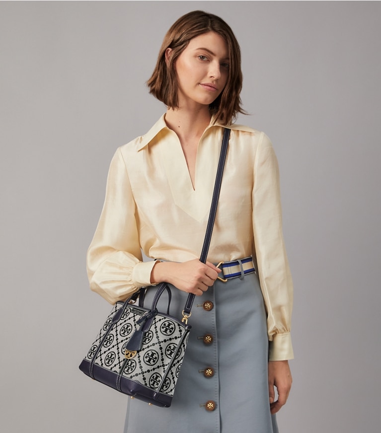 Perry T Monogram Small Triple-Compartment Tote: Women's Designer