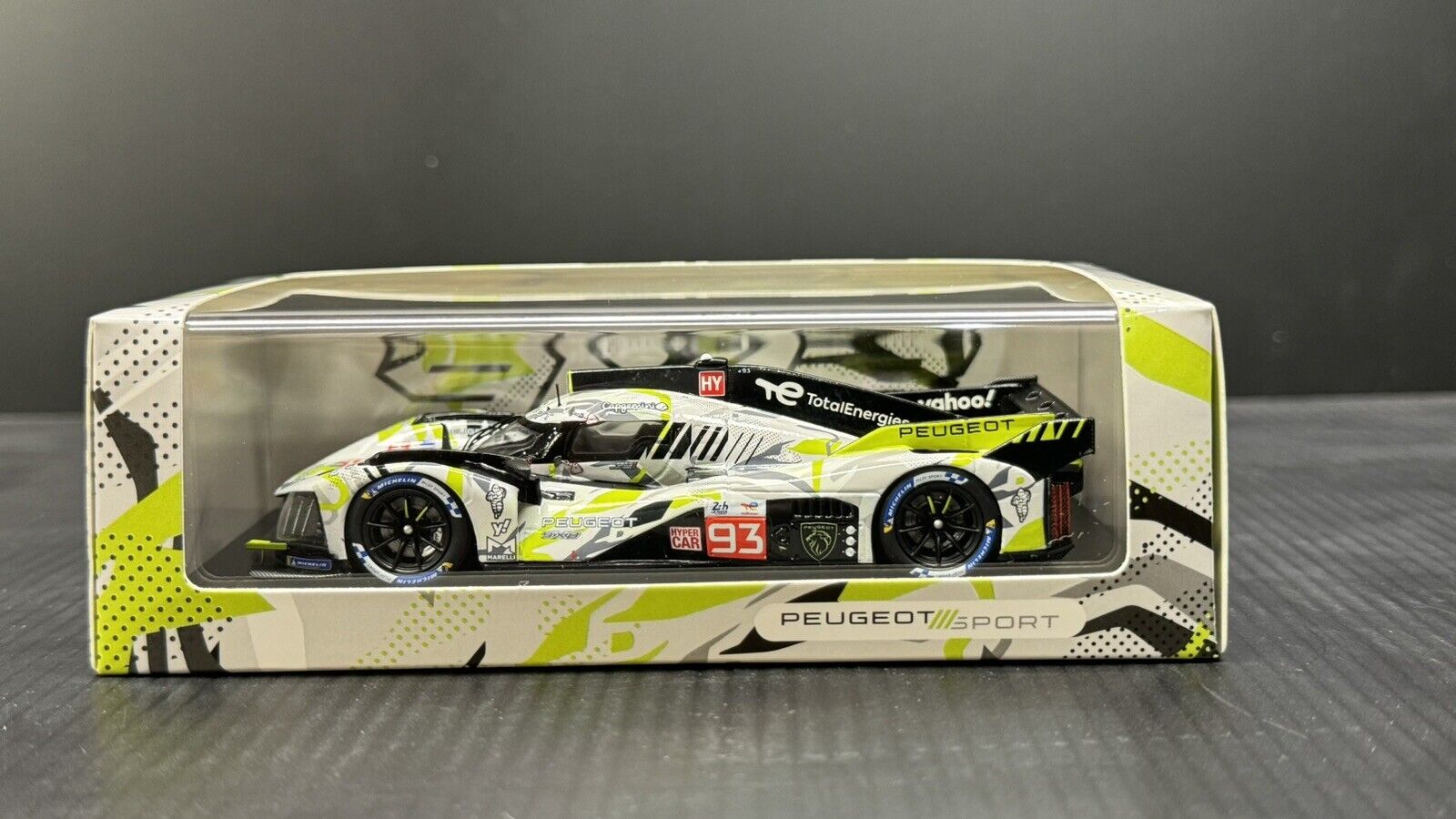 PEUGEOT 9X8 #93 LEMANS 2024 MODEL CAR W/ DISPLAY CASE 1/43 SCALE