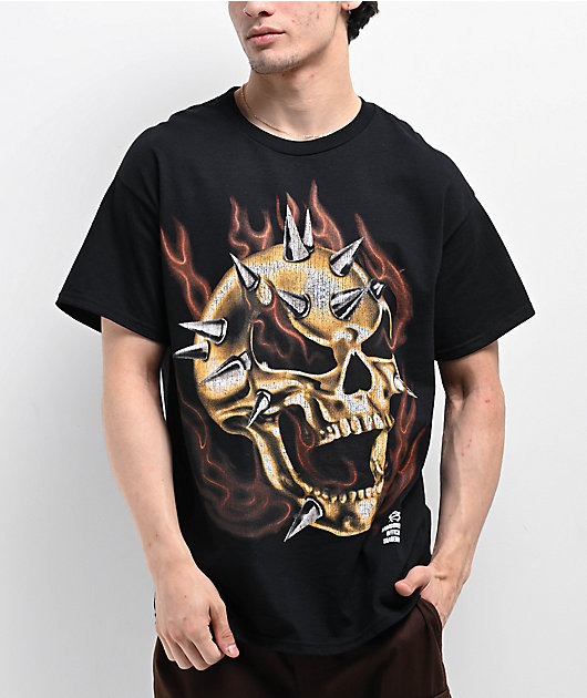 Samborghini Flame Skull Black T-Shirt | Zumiez