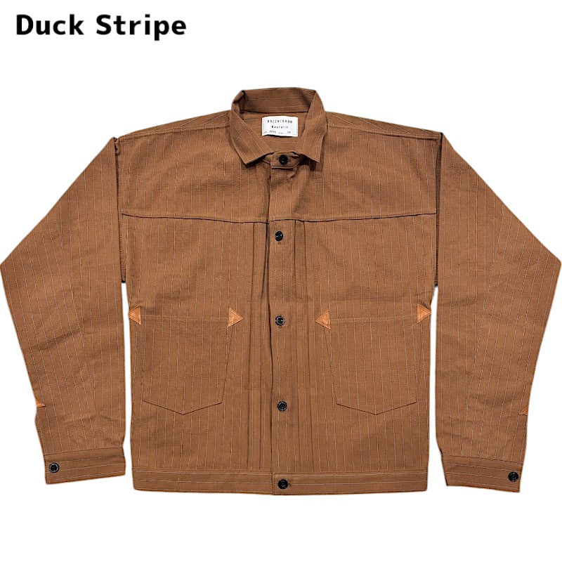 WAREHOUSE Lot 2214 HEAVY LEATHER BOUND BLOUSE ダックストライプ