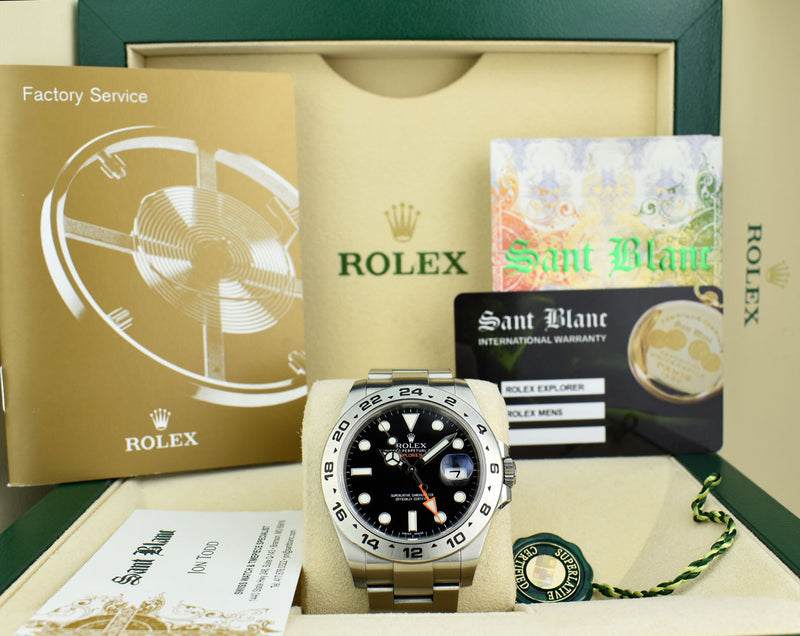 ROLEX 42mm Stainless Steel Explorer II Black Dial Model 216570