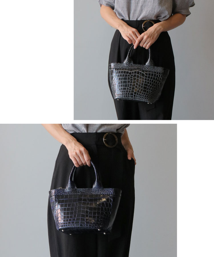 日本製 クロコダイル ミニトートバッグ JRA『クロコダイル保証書付き