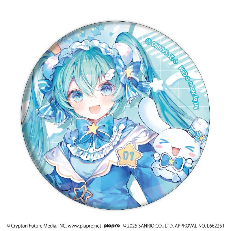 初音ミク×シナモロール｜ホログラム缶バッジ(57mm)「初音ミク