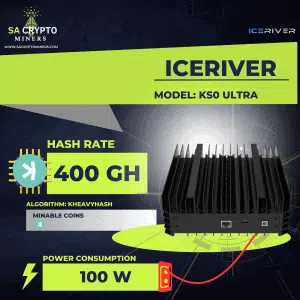 New KS0 Ultra 400GH KAS Miner with PSU Included - SA Crypto Miners