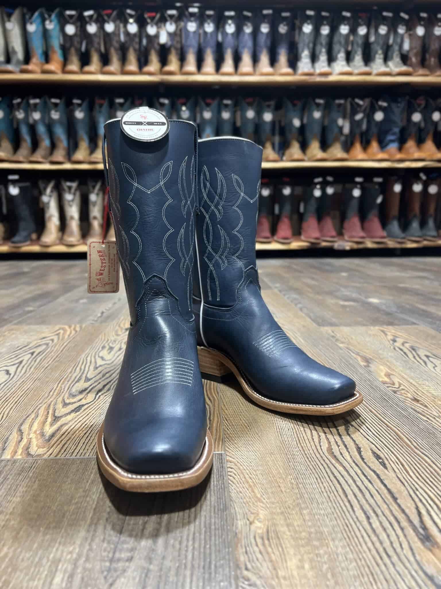 Olathe Women's Navy Waxy Kansas Stovepipe Boot - Saddle Rags