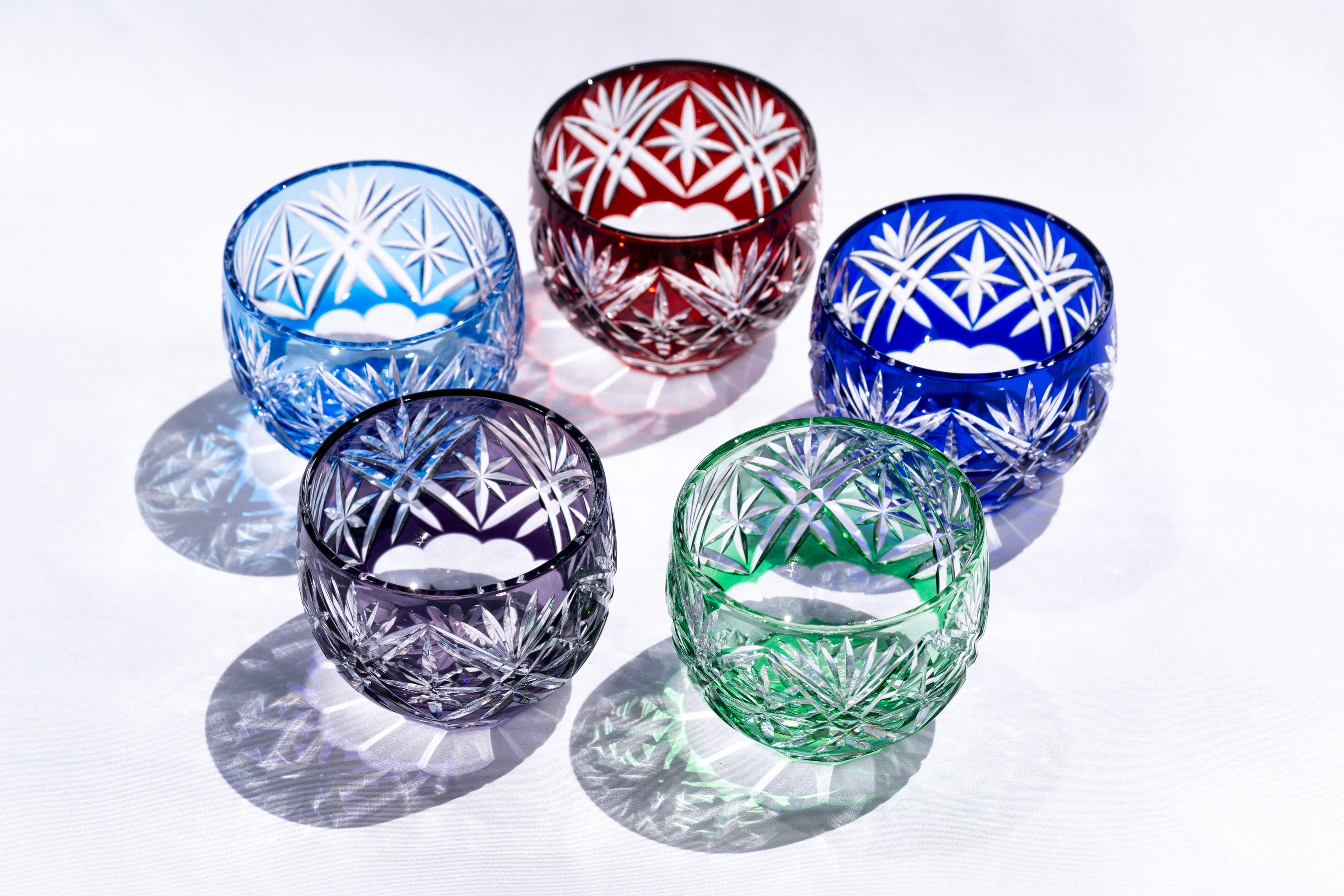 M-086-BL Sword and Star Pattern Sake Cup Blue – 硝子工房 彩鳳