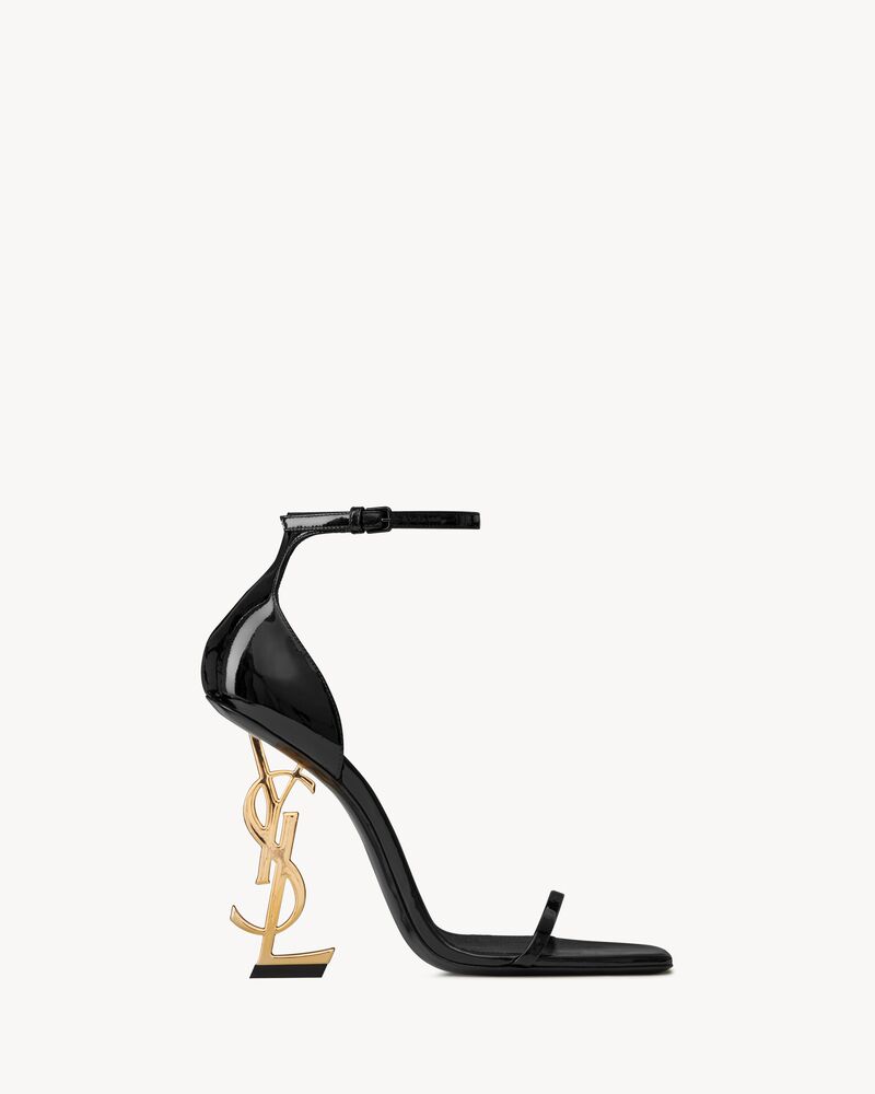 OPYUM Sandals in patent leather in Black | Saint Laurent | YSL EN-TH