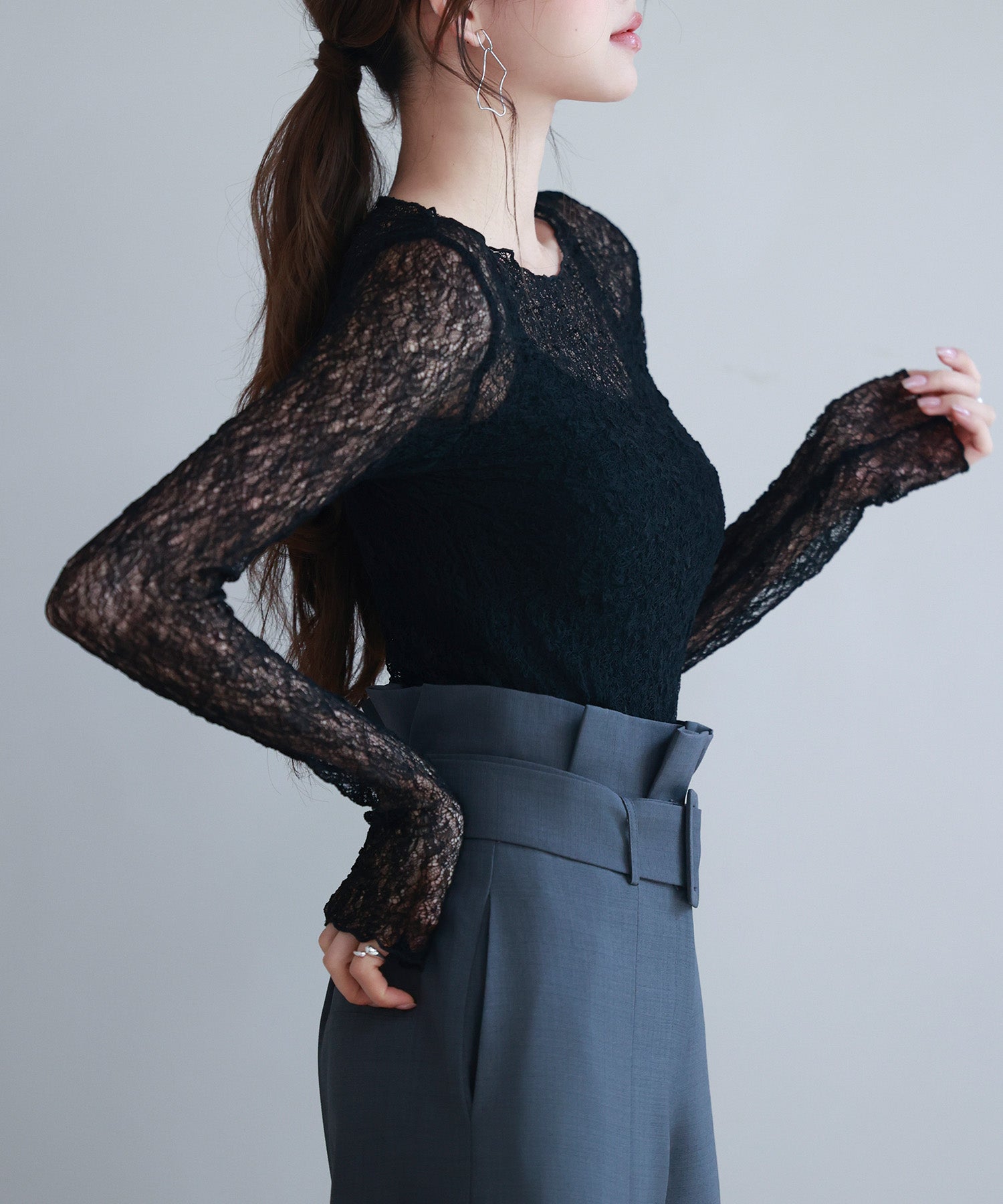 キャミソールとレーストップス2点セットsdp0259 ブラック – [公式