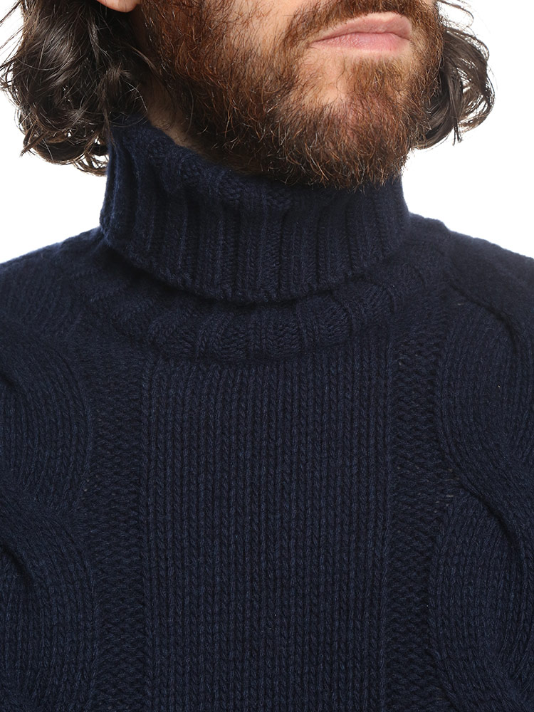 MONCLER (モンクレール) カシミヤ混 ケーブル タートルネック ニット