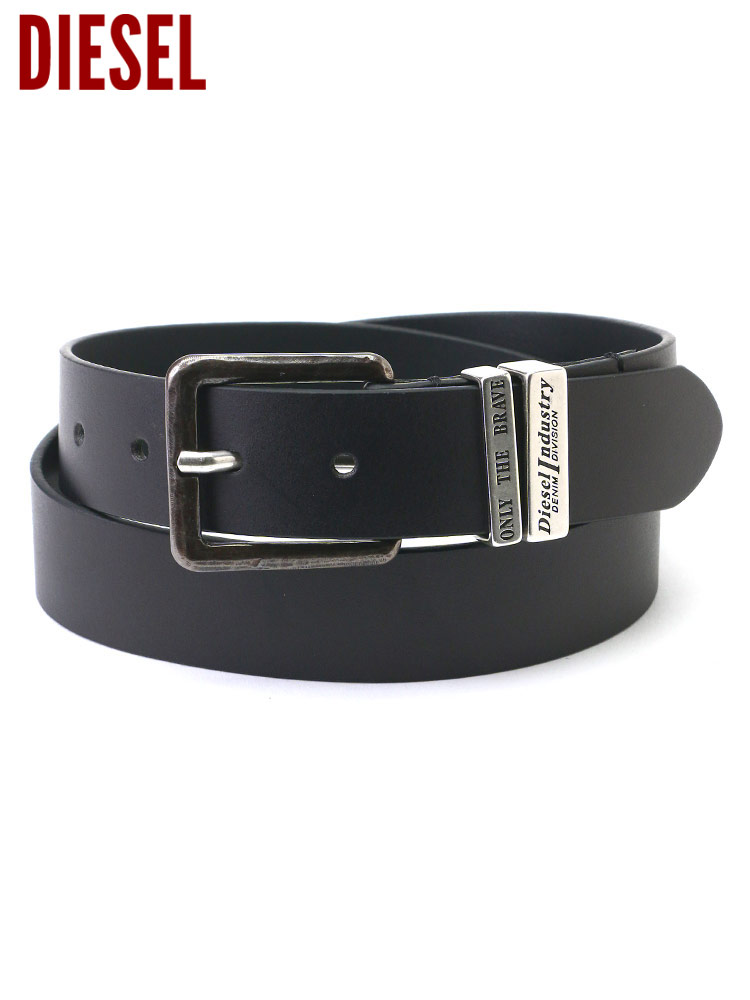 DIESEL シルバー バックル ベルト 75/30 DIESEL シルバーバックル