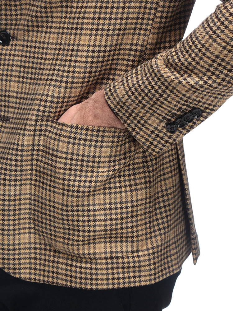 LARDINI (ラルディーニ) ウールカシミヤ グレンプレイド シングル