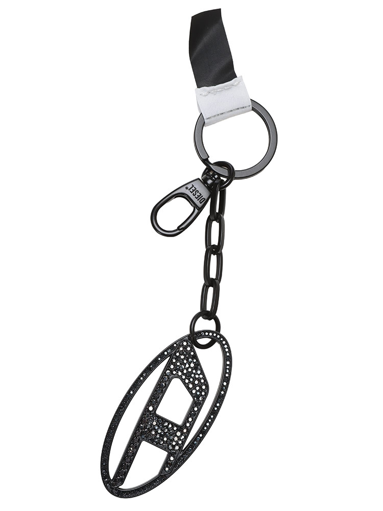 DIESEL (ディーゼル) ラインストーン オーバルDロゴ キーリング holy