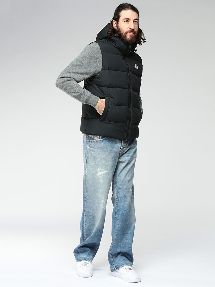 PYRENEX (ピレネックス) フード着脱 ダブルジップ ダウンベスト