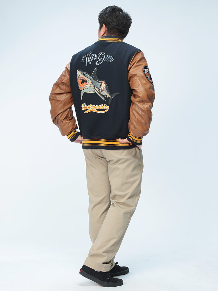 ボンバージャケット シャーク バーシティ アウター ブルゾン 中綿 秋冬