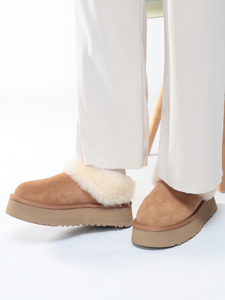UGG (アグ) スエード ボア スリッパ Tazzelle UGGL1171393 レディース