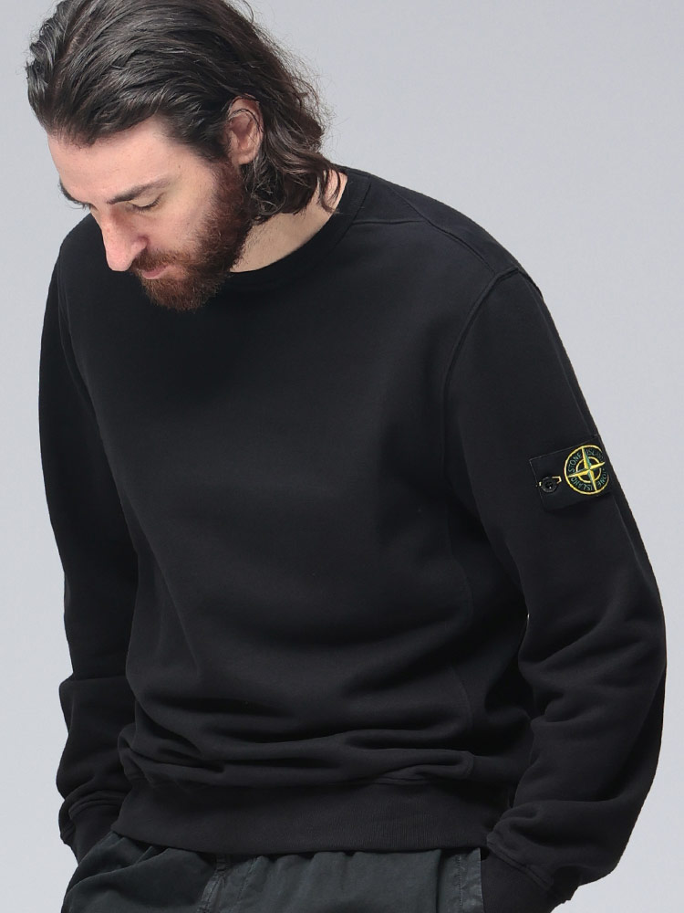STONE ISLAND (ストーンアイランド) 袖ロゴ 裏起毛 スウェット クルー