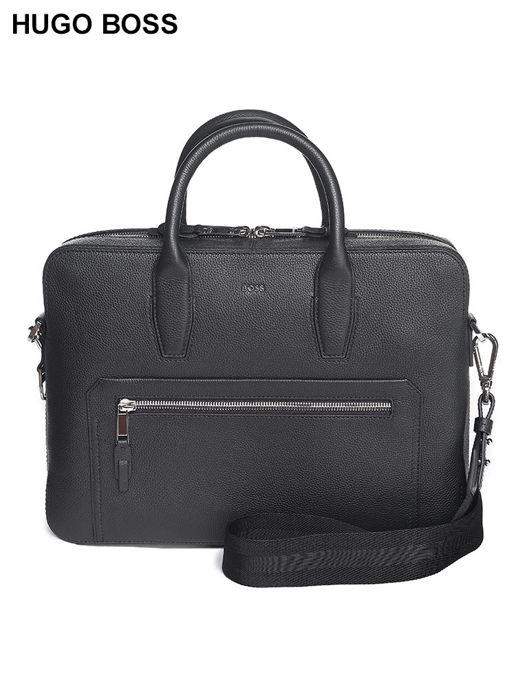 HUGO BOSS (ヒューゴボス) グレインレザー 2WAY ブリーフバッグ