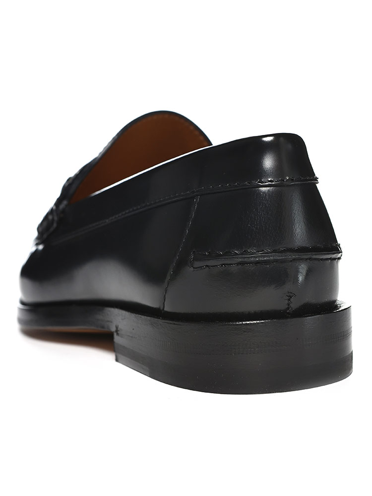 GUCCI (グッチ) ブラックレザー ラウンドトゥ ビットローファー