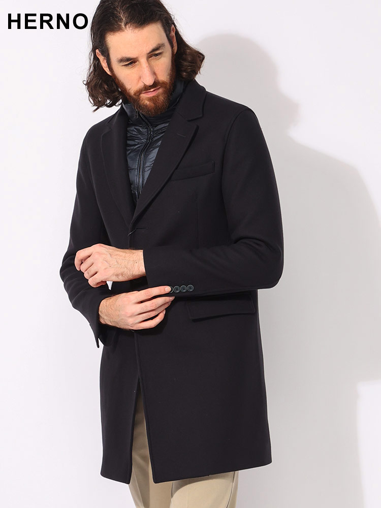 HERNO (ヘルノ) シングル 中綿 チェスターコート HRCA000202U メンズ