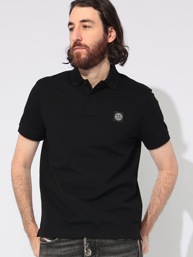 STONE ISLAND (ストーンアイランド) ロゴパッチ 半袖 ポロシャツ