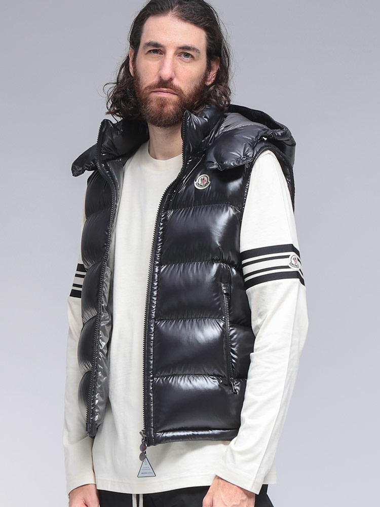 MONCLER (モンクレール) フード付きダウンベスト BORMES MCBORMES5