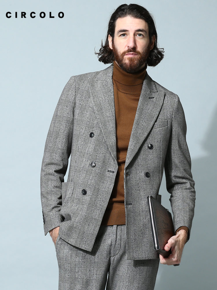 CIRCOLO 1901 (チルコロ1901) ストレッチ グレンチェック ダブル