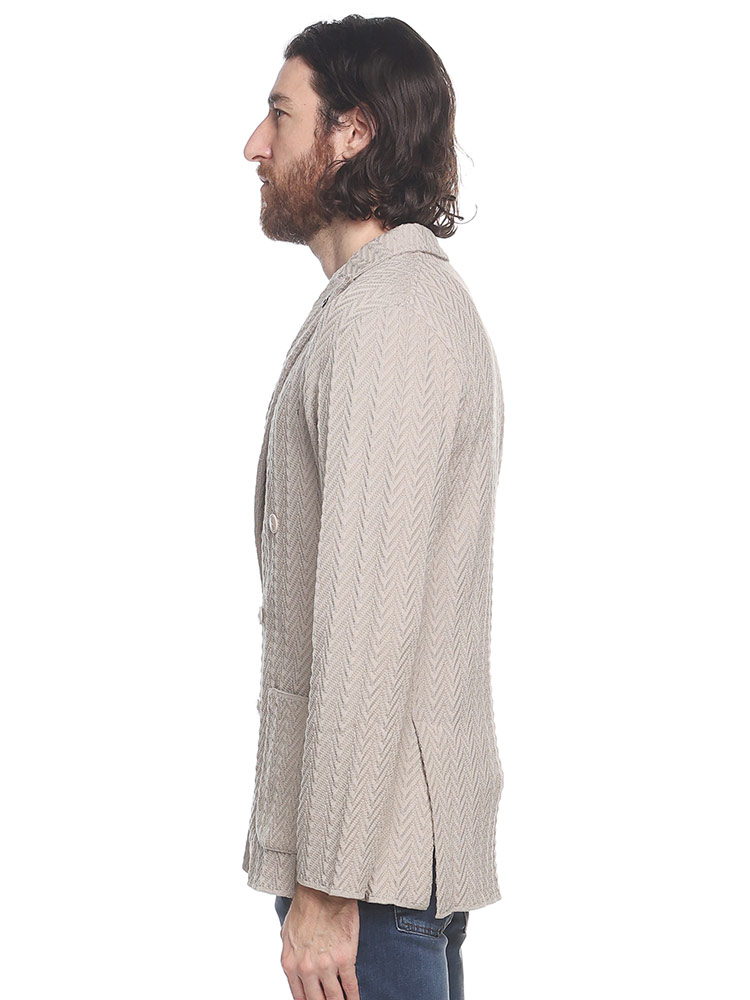 LARDINI (ラルディーニ) ダブル 6ツ釦 ケーブルニット ジャケット