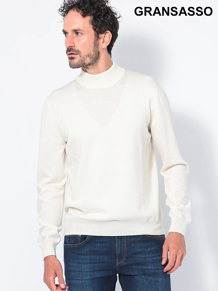 GRANSASSO (グランサッソ) ウール モックネック 長袖 ニット
