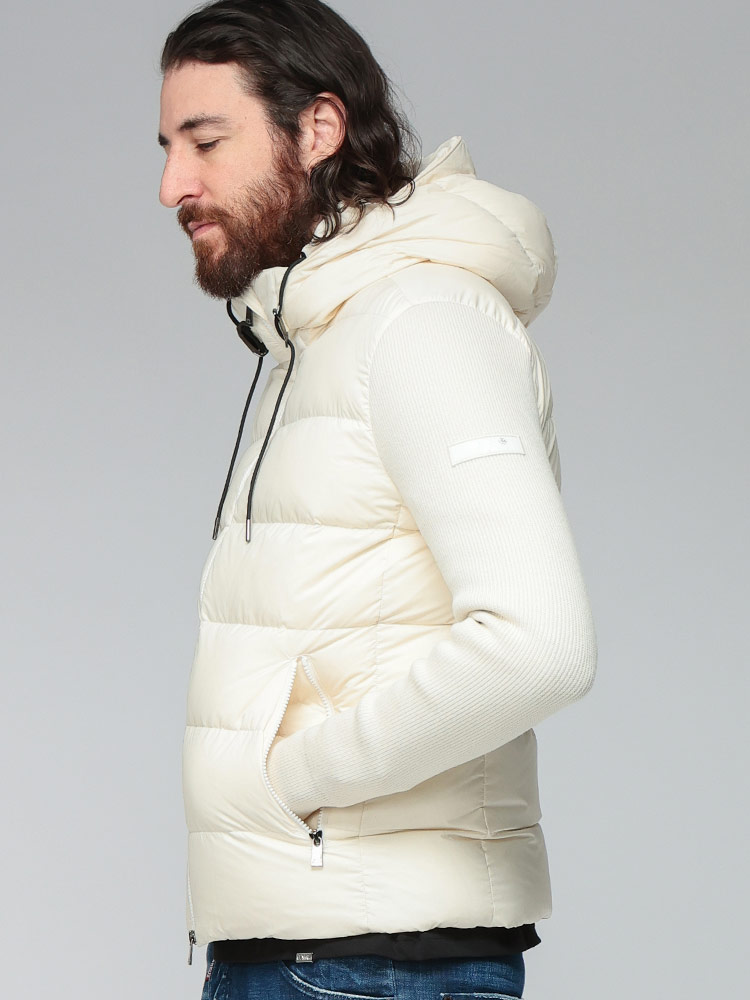 TATRAS (タトラス) ニット切り替え ドローコードフード フルジップ