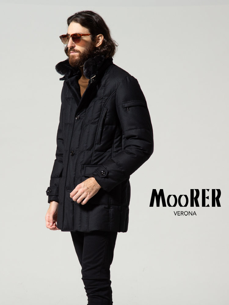 MOORER (ムーレー) ファー シングル ダウン コート VALENTE