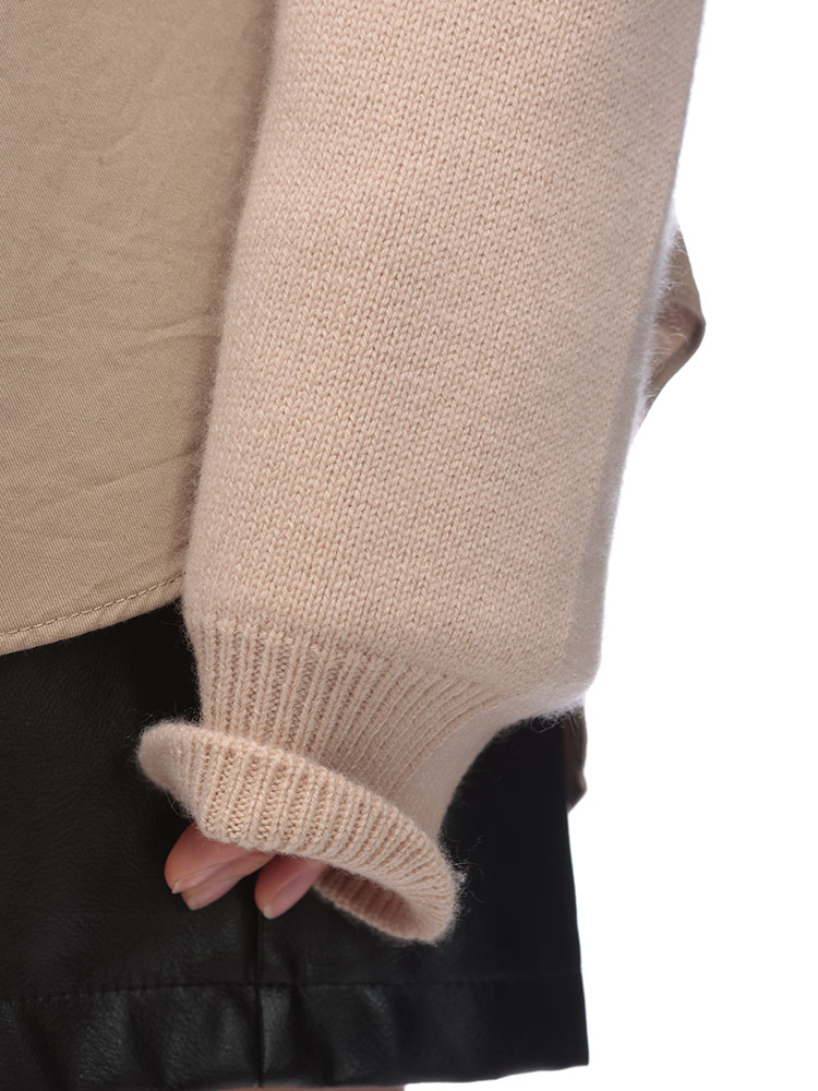 MIU MIU (ミュウミュウ) カシミヤ ビーズ刺繍 ロゴ カーディガン