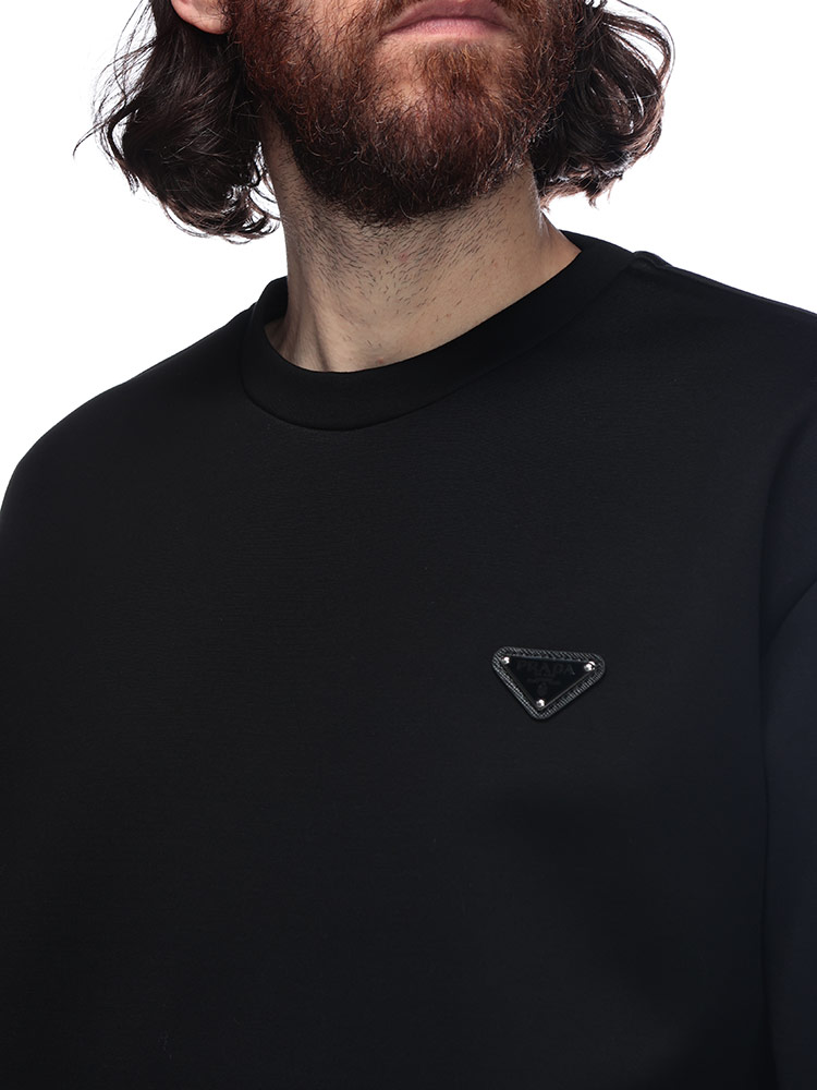 PRADA (プラダ) トライアングル ロゴ プレート クルーネック