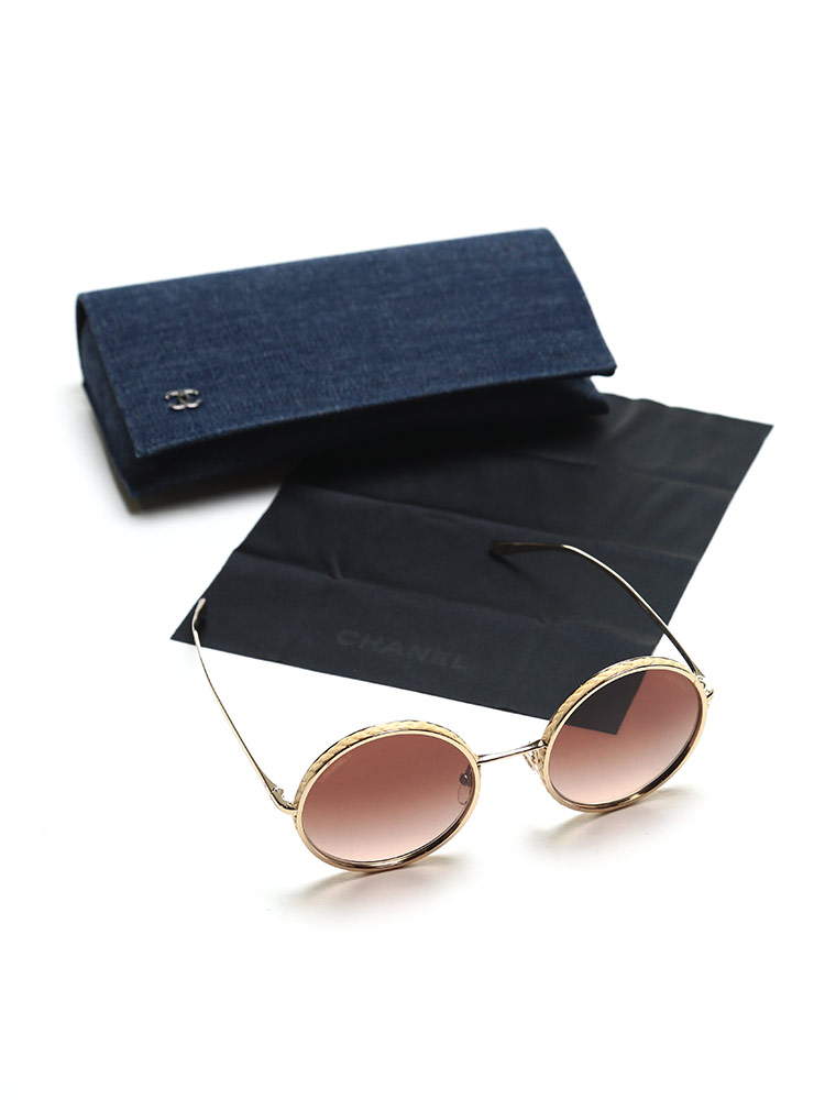 CHANEL (シャネル) ゴールドフレーム ラウンド サングラス CNL4250