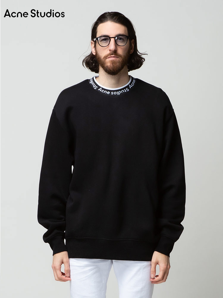 Acne Studios (アクネストゥディオズ) 裏起毛 ロゴリブ クルーネック