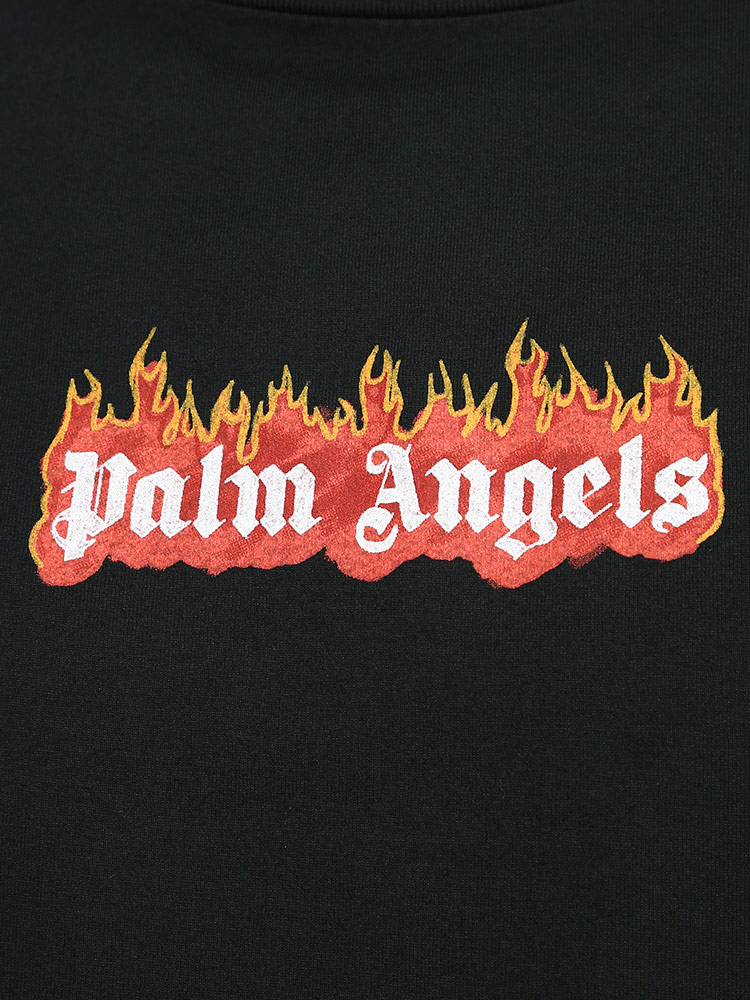 Palm Angels (パームエンジェルス) ロゴプリント クルーネック 長袖 T