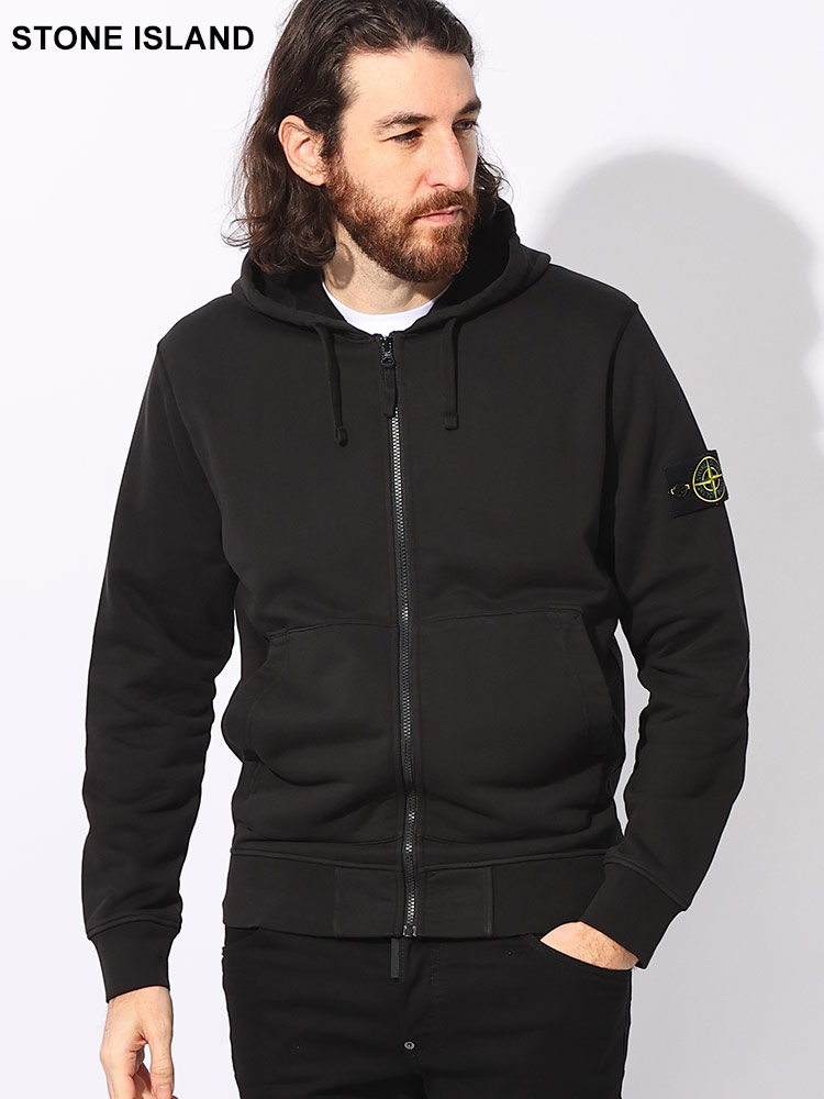 STONE ISLAND (ストーンアイランド) 裏毛 袖ロゴパッチ 無地 ポケット