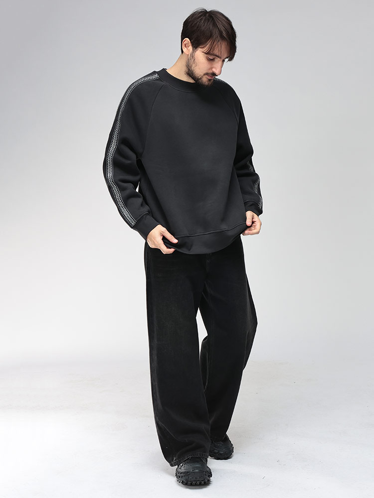 UGG (アグ) ロゴ 裏起毛 ライン使い スウェット プルオーバー TASMAN