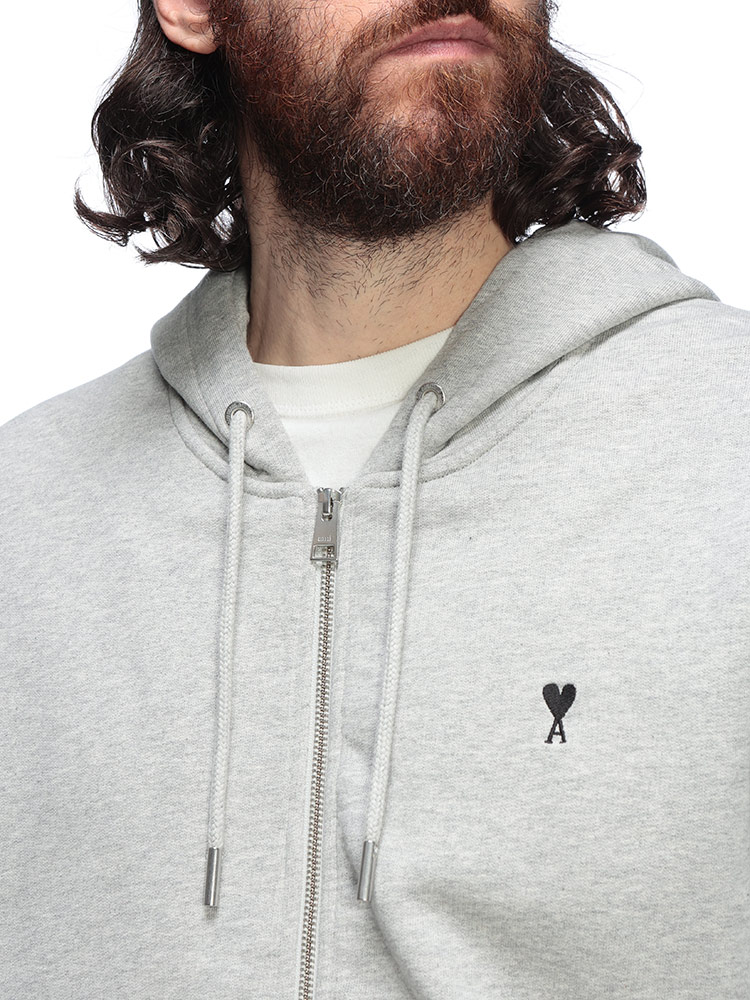 AMI PARIS (アミパリス) ワンポイントロゴ フルジップ パーカー Ami de