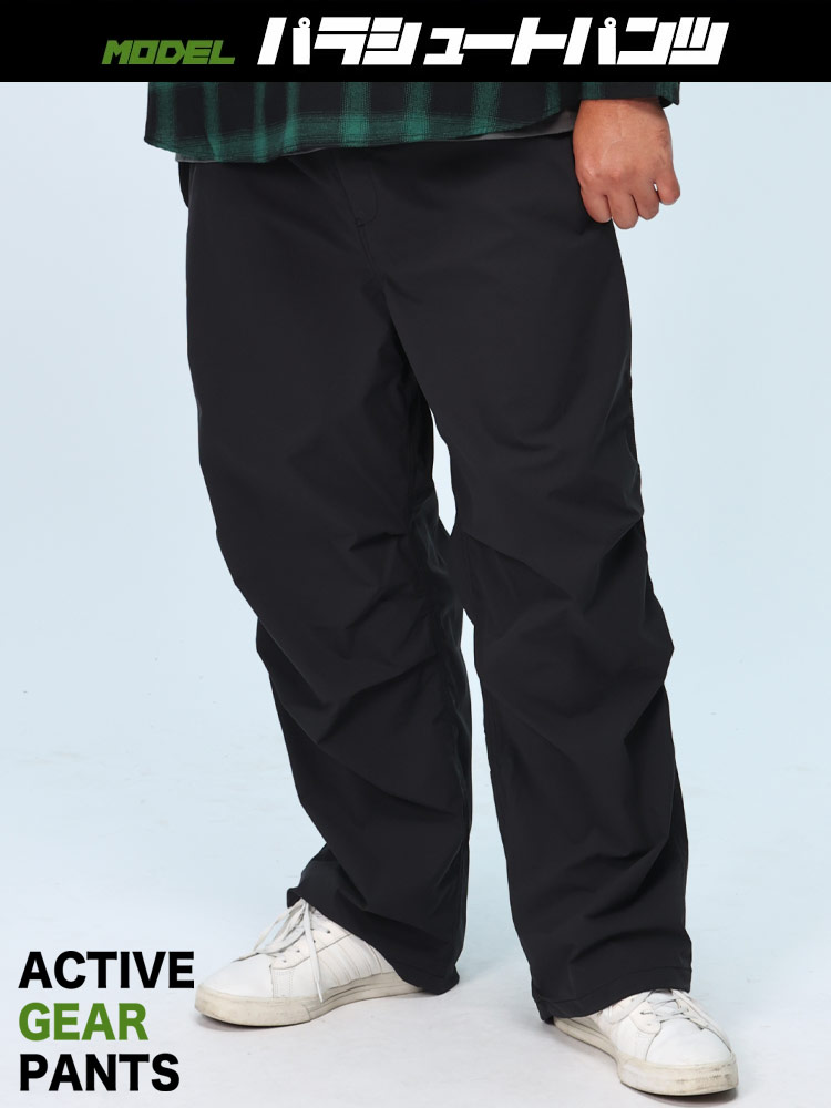 パラシュートパンツ ストレッチ ウエストゴム アクティブギア ボトムス