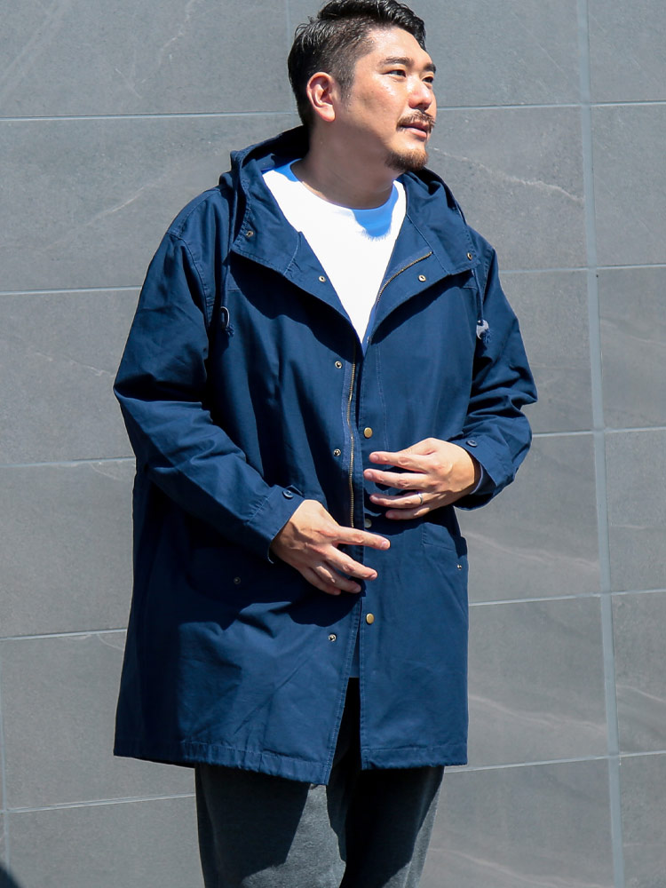 モッズコート フード付き フルジップ アウター コート ロング