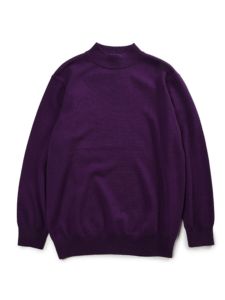 DESHENG (デシェン) カシミヤ100％ 無地 モックネック セーター